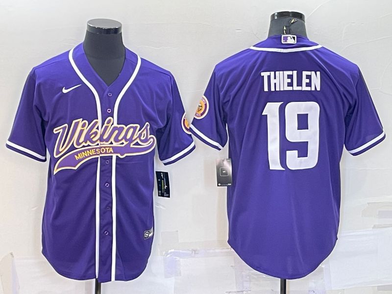 Men Minnesota Vikings #19 Thielen Purple 2022 Nike Co branded NFL Jersey